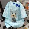 Camiseta Unisex de Algodón 100% Puro Estilo Harajuku Tie-Dye de Manga Corta para Hombres y Mujeres, Ropa de Trabajo de Verano, Tops Sueltos y Personalizados de Cuello Redondo para Pareja