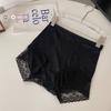 8854 calcinha feminina de cintura alta que contrai a barriga, respirável, antibacteriana no entrepernas, borda de renda de luxo, costura, cor sólida, cuecas boxer, calças que levantam o quadril