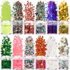 Lentejuelas para decoración de uñas navideñas transfronteriza, parche de joyería, copo de nieve, estrella de cinco puntas, árbol de Navidad, polvo brillante, materiales DIY hechos a mano