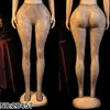 Meias Arrancão Sexy de Renda com Padrões Florais e Design Vazado para um Look Puro e Sedutor 20457