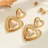 Pendientes Metálicos Versátiles Geométricos Retro de Lujo Ligero de Moda, Pendientes de Amor de Temperamento Personalizado, Joyería Transfronteriza Europea y Americana al por Mayor