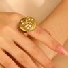 Anillo de acero de titanio con textura suave, estilo retro, de moda transfronteriza francesa, resistente a la decoloración, para niñas, con hardware para el dedo, anillo de cola