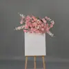Arreglo floral de piso para boda, decoración de fila de flores rosas, flores de boda, flores artificiales, decoración de pasillo, ambientación, arte floral de escenario T