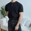 Coreia do Sul Dongdaemun Compras Verão Alta Elasticidade Fitness Slim Costas Camisa de Sustentação Homens Musculosos Gola Redonda Manga Curta Camiseta Jaqueta ins