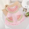 La Ropa de Verano es Linda y Súper Dulce 2025 Nuevo Estilo Dibujos Animados Bebé Niña Súper Linda Sandía Infantil Sin Mangas Ropa de Verano