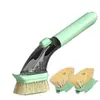 Shun Sheng Artefacto para Fregar Ollas con Mango Largo Dispensador Automático de Líquido Cepillo para Lavar Platos Cepillo para Fregar Ollas Doméstico de Cocina Cepillos de Limpieza Sisal PET