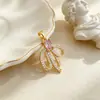 Cobre e Ouro Real Borboleta Rosa Fita dos Sonhos Moda Transfronteiriça DIY Joias Cobre Zircônia Pingente Microincrustado