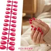 Adesivos de Nail Art de Comércio Exterior Mais Vendidos, Cor Nude Transparente, Cor Sólida, 24 Peças, Tamanhos Variados, Pontas de Nail Art Usáveis, Atacado