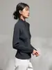 Cardigan de punto acanalado ajustado para mujer, nuevo estilo de principios de otoño, diseño texturizado, efecto adelgazante, cuello semi-alto, suéter de punto con cierre de cremallera