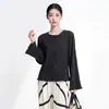 Chaqueta plisada estilo Miyake para mujer, camisa de manga larga para primavera y otoño con protección contra el aire acondicionado, delgada, elegante, versátil, top de alta gama para mujer
