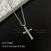 Colar Cruzado Estilo Europeu e Americano para Homens, Em Estoque, Pingente Longo, Acessório de Cruz Tendência Masculino, Colar Feminino, Corrente para Suéter, Mais Vendido