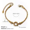 Pulsera de Moda Europea y Americana Collar de Oro de 18K Cadena en Forma de O Collar de Cristal Pulsera de Perlas Collar de Circonita Joyería de Acero Inoxidable