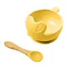 Fornecimento Direto da Fábrica de Tigelas para Comida de Bebê, Conjunto de Tigelas e Colheres para Bebê, Tigelas Pequenas de Silicone para Alimentação de Água e Cereais de Arroz para Bebê, Atacado de Tigelas de Silicone
