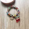 Diadema de Cristal de Colores Cuerda para el Cabello Rosa Claro Cereza Pulsera Diadema de Doble Propósito Gomas para Coleta de Niñas Accesorios para el Cabello Venta al por Mayor