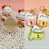 Colgante de oro cuadrado de la fortuna 999 de oro puro, serie de gatitos de peluche con cordón para promoción de transmisiones en vivo de TikTok