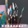 Rascador de arte al por mayor rascador de pintura rascador de pintura al óleo mango de madera espátula juego para pintura gouache acrílico pick knife pala knife
