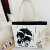 Bolso de Hombro Nuevo Estampado, Bolso de Lona para Mujer de Mano, Bolso Tote Estilo Coreano de Gran Capacidad, Bolso Artístico para Estudiante