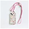 Funda para Teléfono Floral de Manzana Fresca 17 con Correa Cruzada Adecuada para iPhone 15 Pro Max Orejas de Gato Funda Suave 14