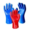 Guantes de algodón con plástico sumergido, resistentes al agua, al aceite, a los ácidos, a los álcalis, antideslizantes, engrosados, alargados, guantes de trabajo químico electrochapados