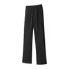 Calça social masculina de alta qualidade, corte reto casual, cintura alta, levemente alargada, estilo coreano, caimento solto, em estoque, para primavera e verão