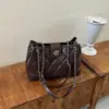 Bolso de cadena con rombos para mujer 2026 nuevo otoño alta gama retro lujo ligero para el día a día bolso de hombro único bolso cruzado tipo cubo