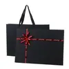 Caja de Regalo Negra Lazo Grande Caja de Empaque para Bufanda Caja de Regalo Rectangular Creativa Caja de Tapa Cielo y Tierra Caja para Camisa