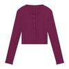 Traje de Dos Piezas Sexy Petite Delgado Corto de Manga Larga Cardigan Camiseta Chaqueta Blusa Camisola