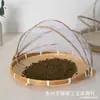 Cesta de bambú tejida para frutas y verduras de Vietnam, cesta de bambú con mosquitero, cesta de bambú para secar, cesta de granja para aventar, cesta tejida para el hogar para bollos al vapor