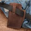 Riñonera táctica de cuero de vaca para hombre, estilo retro de comercio exterior, con llavero y cinturón de cuero genuino para teléfono móvil, de Caballo Loco, para exteriores