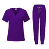 Corte Ajustado Ropa de Lavado Médico Traje para Mujer Cuidado Hospital Ropa Quirúrgica Clínica Dental Salón de Belleza Ropa de Trabajo