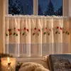 Cortina de café navideña para ambiente decorativo, cortina corta de cocina, cortina translúcida, cortina divisoria, la fábrica transfronteriza de Amazon puede enviar en nombre de los clientes