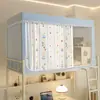 Mosquitera universitaria para dormitorio de estudiantes individuales, con arbustos superiores e inferiores, cortina de cama con cremallera integrada, cortina de cama a prueba de polvo con todo incluido para dormitorio