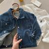Jaqueta Jeans Infantil 2026 Primavera e Outono Novo Estilo Meninos Coreana Casual Outono Top Jaqueta de Outono para Bebê Estilo Fino