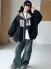 Nueva chaqueta casual de otoño para niñas mayores, ropa infantil, chaqueta con cremallera y cuello alto de bloques de color para niñas, top de moda