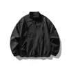 RuMeng Jaqueta Masculina Retro Japonesa Tendência Gola Alta Outono Casal Design com Estrutura de Zíper Jaqueta de Trabalho