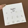 Set Semanal de Pendientes de Nicho Estilo Coreano, Pendientes Lindos y Compactos de Aleación Electroplateada con Pedrería, Venta al por Mayor