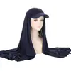 Novo Chapéu Cachecol Feminino Cor Sólida Estilo Transfronteiriço com Aba, Chapéu Cachecol de Puxar Versátil