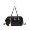 Bolso Pequeño Bordado de Rombo Estilo Coreano para Mujer 2026 Nueva Moda Versátil Bolso Cruzado con Cadena Bolso de Hombro Único Bolso Cuadrado Pequeño