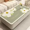 Mantel individual para mesa de centro, mantel, tapete de silicona de cuero a prueba de aceite e impermeable para mesa de comedor, sensación de lujo ligero y alta gama, mantel para mesa de centro de mueble de TV de sala de estar