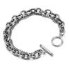 Pulseira Masculina Estilosa Europeia e Americana Estilo Frio Tendência Aço Inoxidável Fivela Ot Camada Dupla Hip Hop Punk Joia de Mão Retrô Masculina