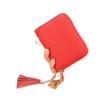 Portatarjetas de Piel de Vaca con Cremallera de Borla, Múltiples Ranuras para Tarjetas, Cartera Estilo Coreano para Mujer para Tarjetas Bancarias y de Comida