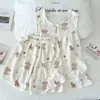 Chaleco de Algodón Nube Blanco Crudo con Lunares de Hello Kitty Estilo Coreano, Sencillo y Lindo para Niñas, Fresco y Cómodo para Uso Diario en Casa