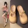 Super Caliente Francés Exquisito Adorno para la Cabeza Zapatillas de Media Suela Gruesa Ropa Exterior para Mujer Otoño 2026 Nuevos Zapatos Birkenstock Cómodos para Ponerse y Quitar
