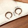 Pendientes Retro Estilo Hong Kong con Estampado de Leopardo, Pendientes de Aguja de Plata de Moda y Exagerados, Pendientes Circulares de Corazón de Melocotón con Estampado de Leopardo Afelpado