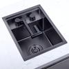 Nuevo fregadero de acero inoxidable 304 con barra oculta negra, grifo plegable para agua caliente y fría, 3243 negro King Kong