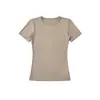 8701-26 Camiseta Pulôver Manga Curta com Toque Nude Básico, Estilo Coreano de Verão Slim Fit, Gola Redonda Pequena, Limpeza Facial