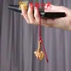 Madera de Azufaifo Hacha Cadena para Teléfono Móvil Colgante Colgante Joyería Tallado en Madera Creativo Bagua Espada de Siete Estrellas Colgante para Bolsa Llavero de Coche