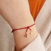 Pulsera de cuerda roja de plata de ley 925 con colgante de calabaza Ruyi para mujer, pulsera de cuerda trenzada con año de nacimiento, joyería para pareja
