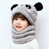 Gorro para niños, otoño e invierno, gorro con protección para las orejas para niños y niñas, bufanda de una pieza, bonito gorro de algodón con orejas de bebé, cálido y resistente al viento