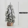 Decorações de Árvore de Natal Estilo Europeu PVC/PE Madeira Neve Caindo Árvore Pequena Enfeite de Mesa de Natal Enfeites de Decoração Festiva